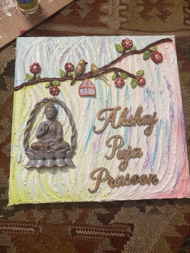 Canvas Name Plate - Buddha Theme